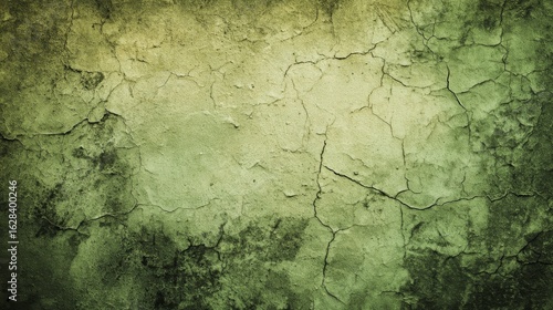 Cracked Military Green Wall Background Ideal for Textures, Designs, and Artistic Projects
