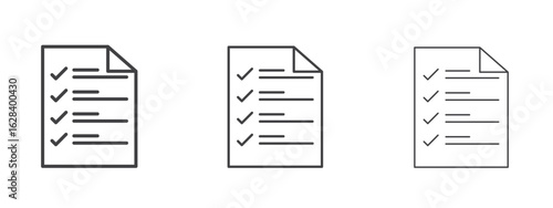 Survey icon in linear, outline icon isolated on white background