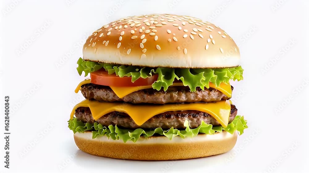 Double burger food image Double burger food image