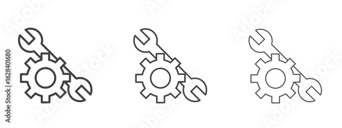 Repair icon in linear, outline icon isolated on white background