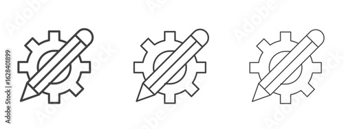 Project Development icon in linear, outline icon isolated on white background