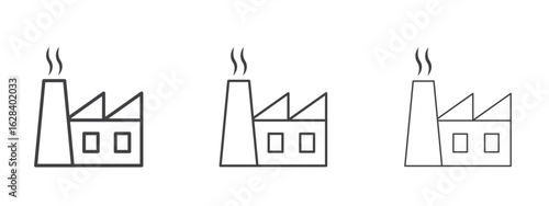 Pollution icon in linear, outline icon isolated on white background