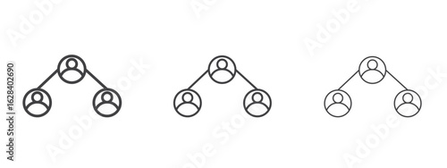 Network icon in linear, outline icon isolated on white background