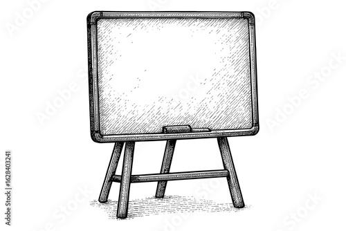 Detailed chalkboard on stand in vintage ink style