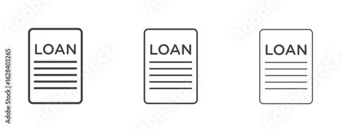 loan icon in linear, outline icon isolated on white background