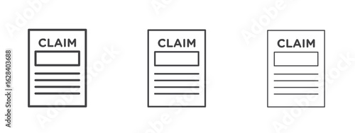 Insurance Claim icon in linear, outline icon isolated on white background