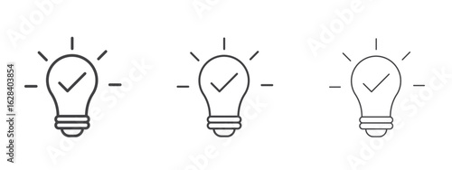 Idea icon in linear, outline icon isolated on white background