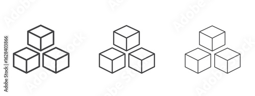 Ice icon in linear, outline icon isolated on white background