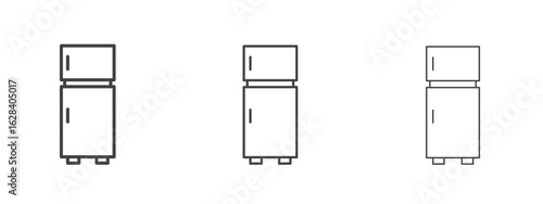 Fridge icon in linear, outline icon isolated on white background