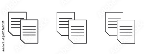 Copy icon in linear, outline icon isolated on white background