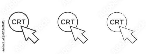 CTR icon in linear, outline icon isolated on white background