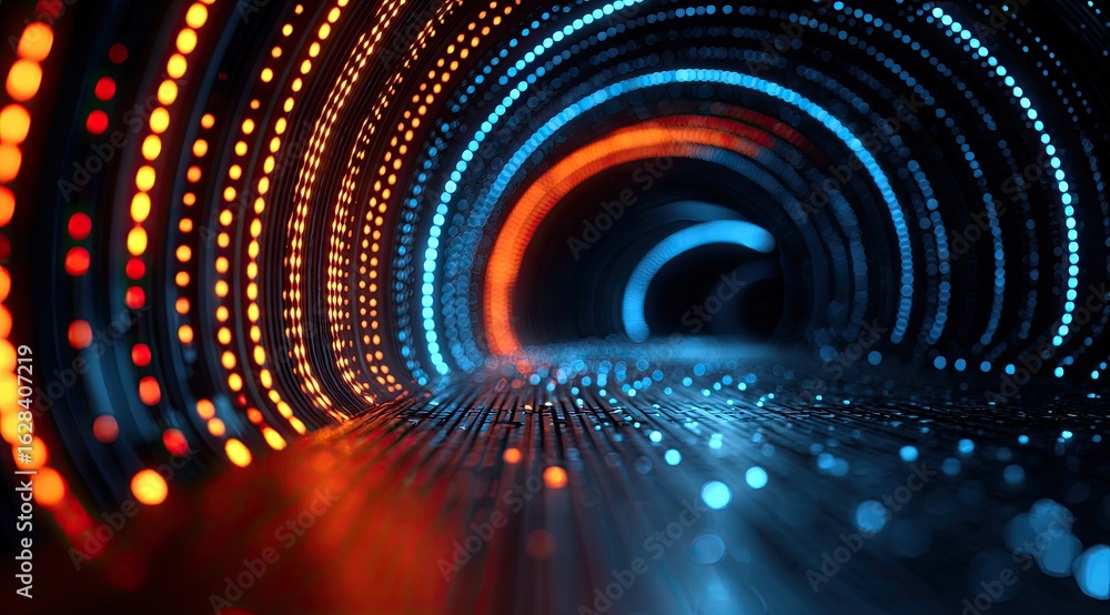 Obraz premium Abstract tunnel of swirling lights