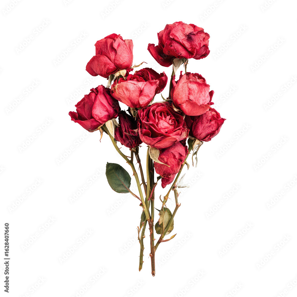 Fototapeta premium A bouquet of dried crimson roses
