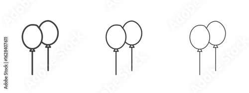 Balloon icon in linear, outline icon isolated on white background