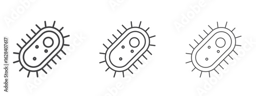 Bacteria icon in linear, outline icon isolated on white background