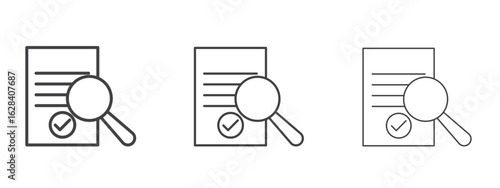 Audit icon in linear, outline icon isolated on white background
