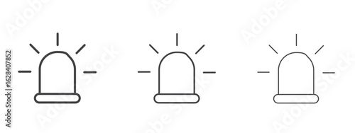 Ambulance siren icon in linear, outline icon isolated on white background