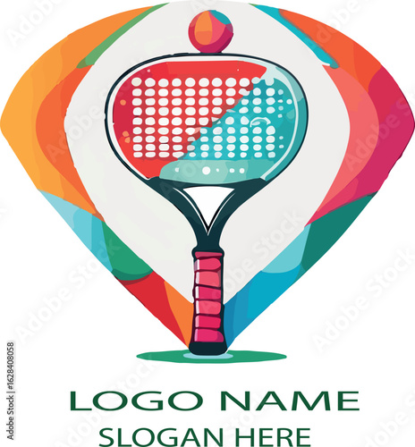 padel logo icon vector white background .