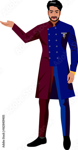 Indian groom in a fashionable suit