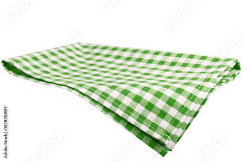 Tablecloth green checkered isolated on white background