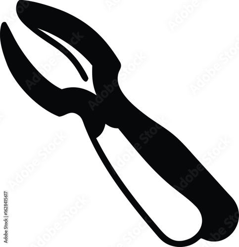 Black silhouette of pruning shears or garden clippers on a white background gardening scissors