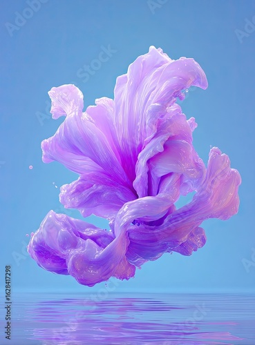 Abstract, ethereal lavender flower-like form
