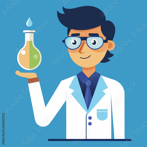 scientist in a laboratory with test tubes