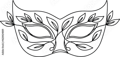Elegant masquerade mask with leafy details perfect for a venetian carnival or theatrical performance