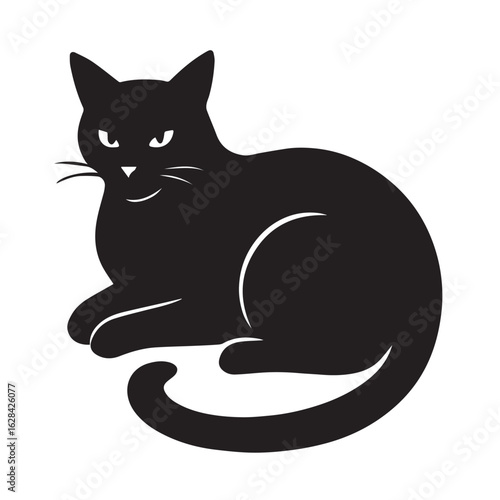 Stylized black cat vector illustration