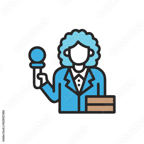 Judge holding gavel in courtroom representing concept of justice  