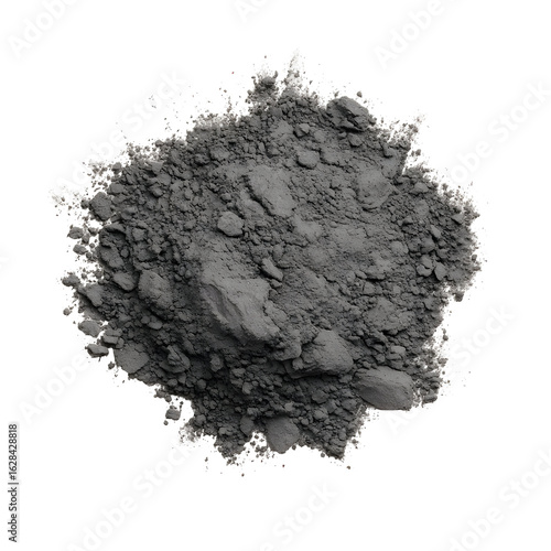 Textured Abstract: Grey Powder Explosion on Black Background for Artistic Designs