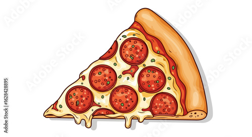 delicious pepperoni pizza slice perfect for menu app or website design