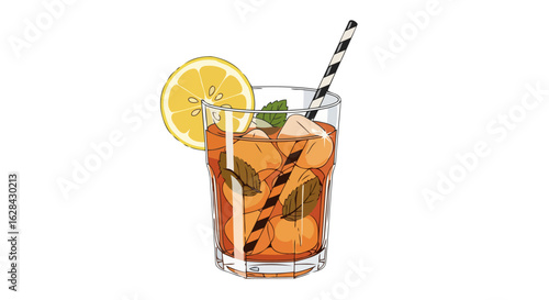 refreshing iced tea summer drink lemon mint perfect for menus