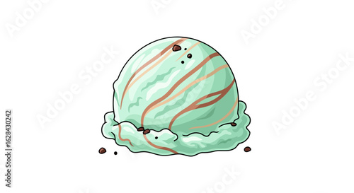 refreshing mint chocolate chip ice cream scoop perfect for summer treats