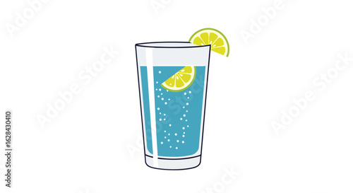 refreshing sparkling water with lime perfect summer drink illustration