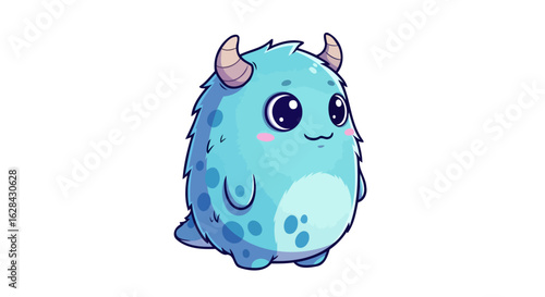 adorable fuzzy blue monster perfect for kids apps and games