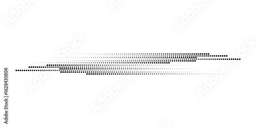 Set of halftone dots gradient pattern texture isolated on white background. Straight dotted spots using halftone circle dot raster texture. Vector blot half tone collection.