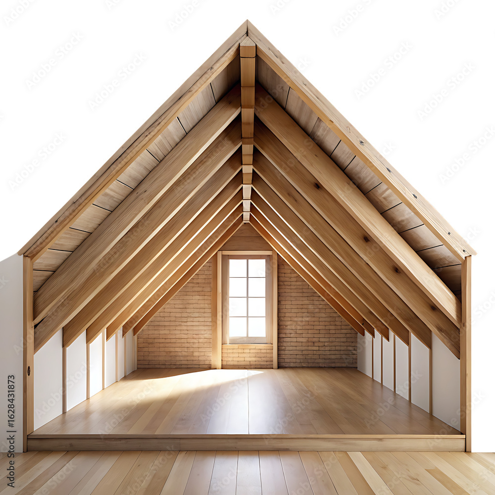 Obraz premium Attic Isolated On White Background