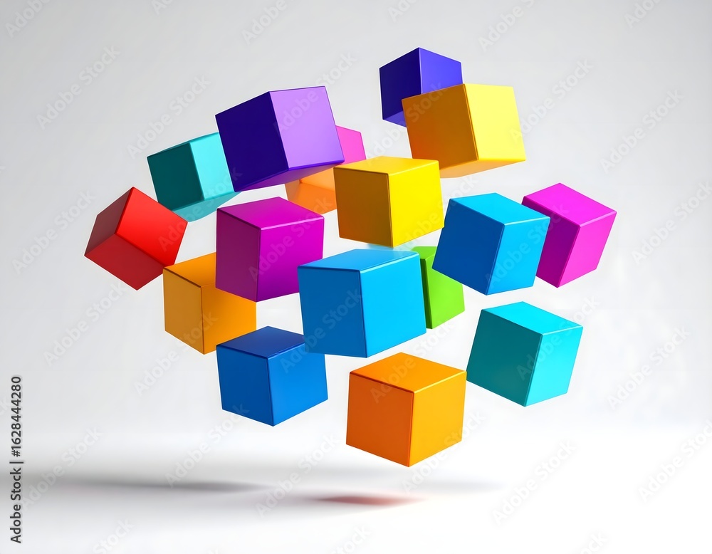 Obraz premium Colorful cubes abstract background