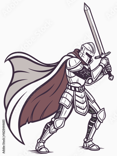 vector illustration of a knight