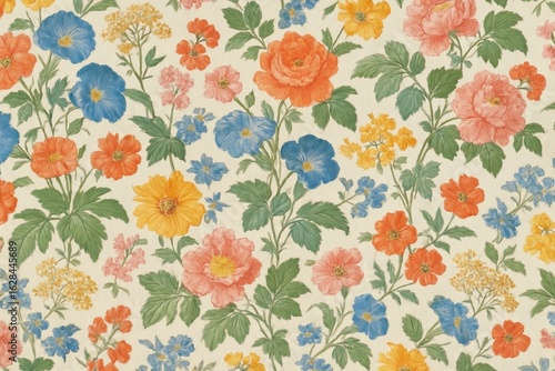 Wallpaper Mural a floral pattern bursting with color and life Torontodigital.ca