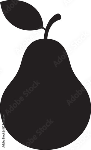 Black pear with leaf fruit white
