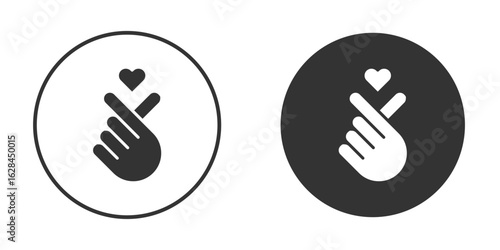 korean heart icon. flat sign design. Vector symbol pictogram. UX UI icon