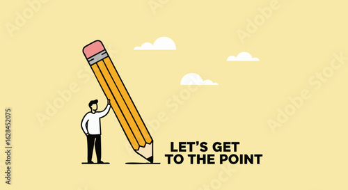 "Let's Get to the Point" - Character on a Pencil