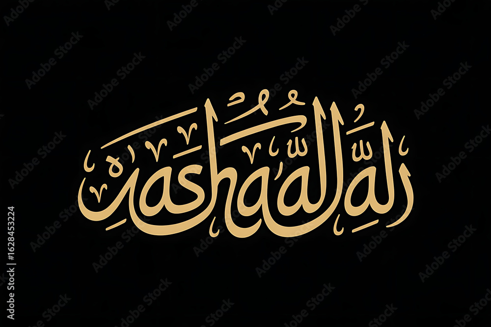 Obraz premium Elegant Arabic Calligraphy Depicting Islamic Art on a Black Background for Spiritual and Cultural Appreciation