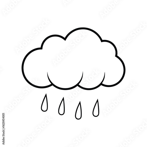 rain cloud line art