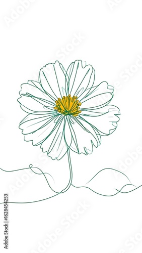 Simple line art flower