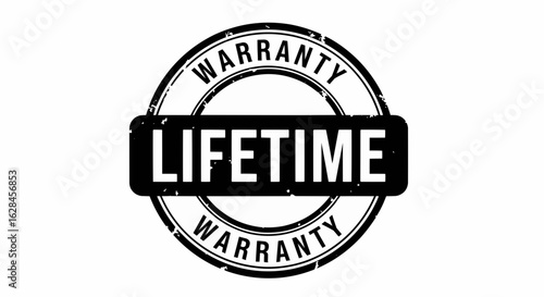 Lifetime warranty grunge rubber stamp vector illustration.