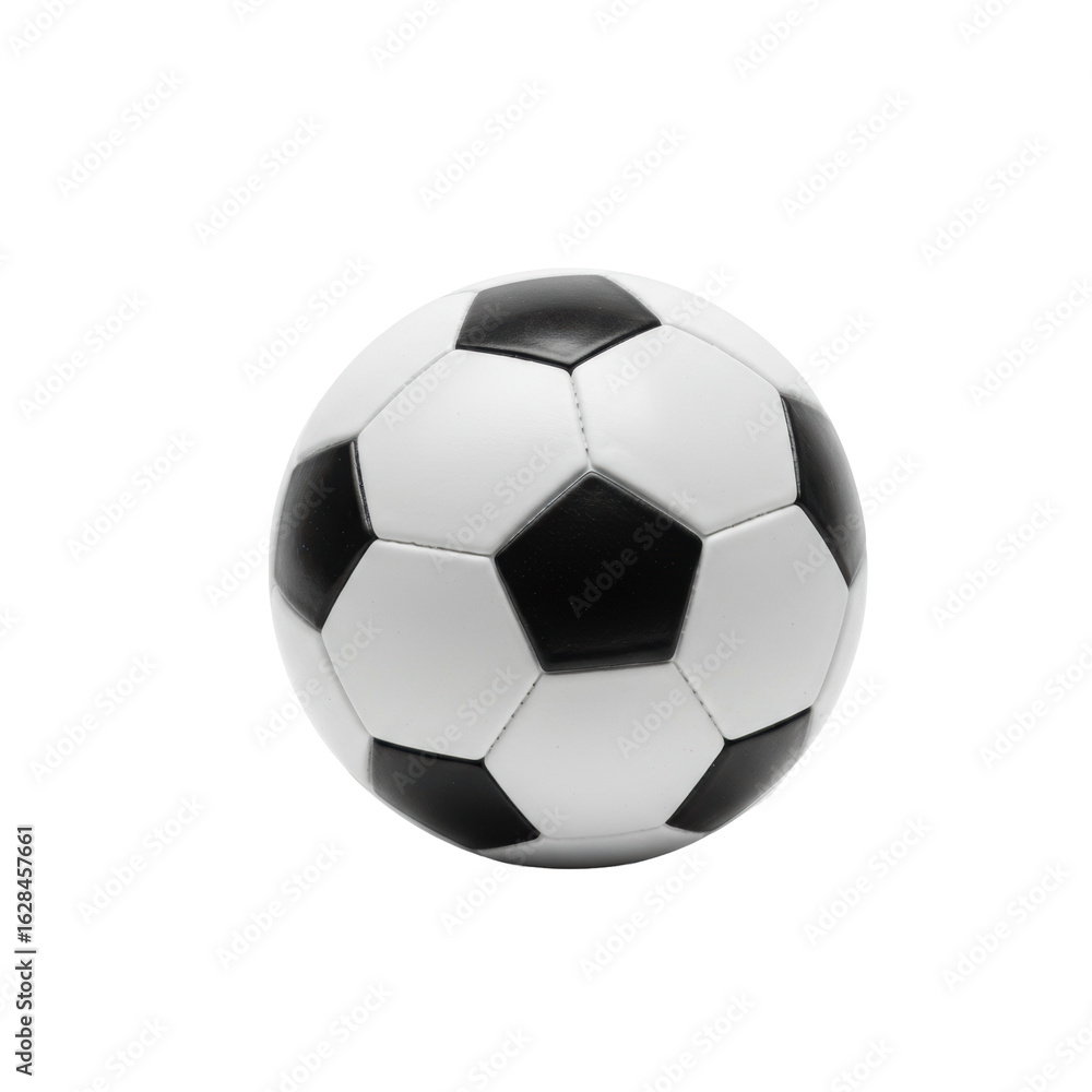 Miniature soccer ball, classic black and white, pristine and perfectly spherical, isolated on a transparent seamless studio background with no shadows, perfect product photography concept Miniature soccer ball, classic black and white, pristine and perfectly spherical, isolated on a transparent seamless studio background with no shadows, perfect product photography concept