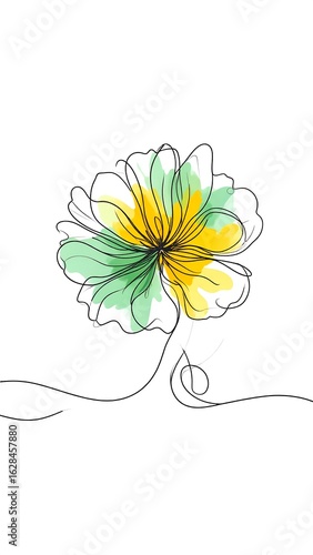 Single line art flower (1)